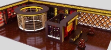 酒水展厅 名酒专卖店3d模型图片