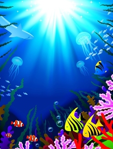 其他生物矢量可爱海底的生物素材
