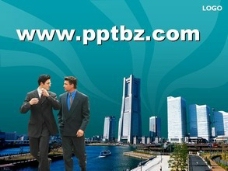 商务活动PPT模板之蓝色商务中心