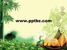 端午节PPT模板:竹粽飘香
