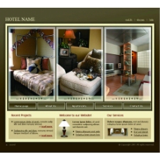 豪华现代酒店网页模板图片