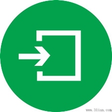 绿色箭头标志图标素材