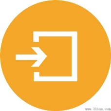 橙色箭头标志图标素材