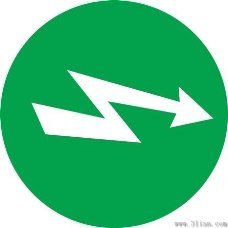 绿色曲线箭头图标