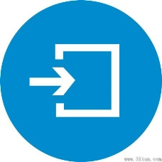 蓝色箭头标志图标素材