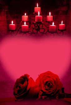 浪漫烛光唯美烛光玫瑰浪漫情人节背景图片