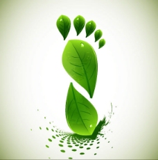 创意绿叶脚印造型