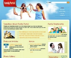 健康家庭蓝色家庭健康主题网页模板