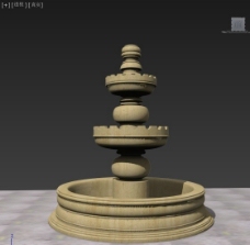 喷泉设计跌水花盆雕塑3d模型图片
