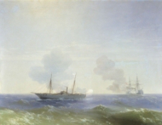 维斯塔号在黑海与土耳其战舰对峙图片