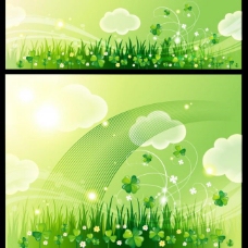 春天海报绿色背景春天背景图片