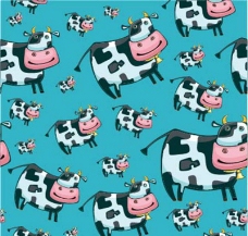 奶牛 卡通动物背景图片