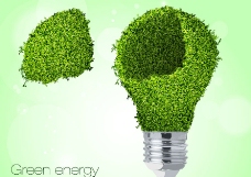 绿色环保灯泡图片